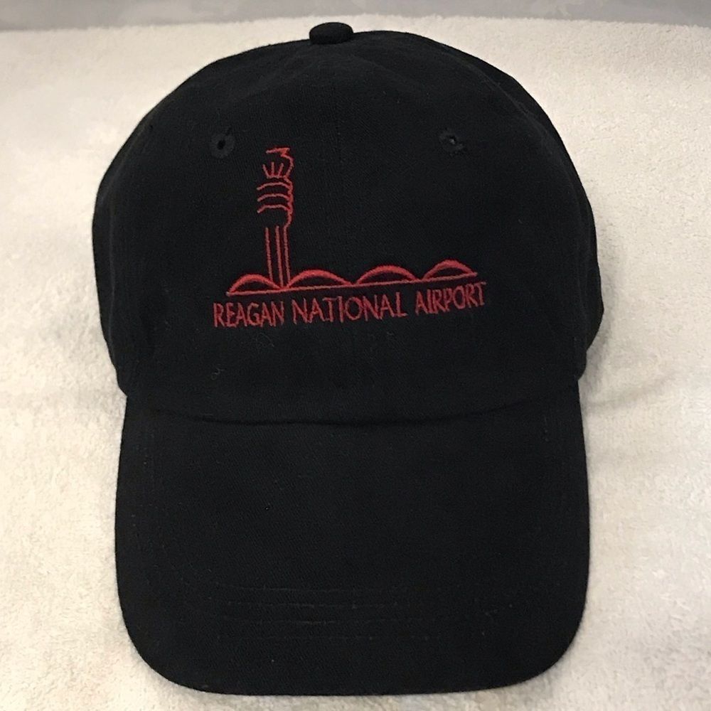 Reagan National Airport Adjustable Black Travel Cap